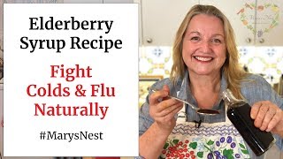 Homemade Elderberry Syrup Recipe  A Natural Home Remedy For Colds and Flu [upl. by Enailuj]