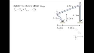 Vector Dynamics Example kinematics of rigid bodies linkage [upl. by Guenzi]