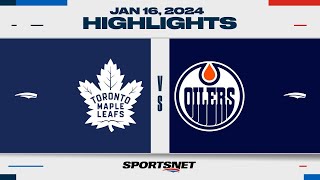 NHL Highlights  Maple Leafs vs Oilers  January 16 2024 [upl. by Frissell]