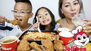 Delicious JOLLIBEE Chicken amp Spaghetti  Mukbang  NE Lets Eat [upl. by Anerehs92]