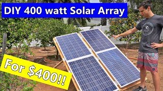 DIY 400 watt Ground Mounted Solar Array [upl. by Aynatahs480]