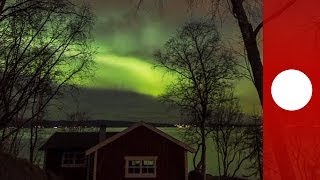 Northern lights dance above Trondheim Norway in spectacular timelapse video [upl. by Airret]