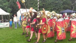 Roman Reenactment at the Amphitheatre in Caerleon Marching In [upl. by Ainival]