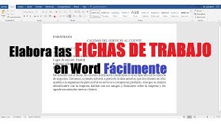 CÓMO HACER FICHAS DE TRABAJO EN WORD FÁCILMENTE [upl. by Akiehsat]