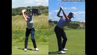 Justin Thomas golf swing  Long Iron faceon amp downtheline July 2017 [upl. by Elton]