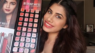 Maybelline Creamy Matte  35 Shades swatched  Malvika Sitlani [upl. by Dinah]