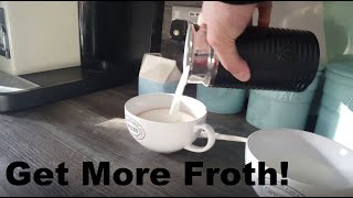 How to Get More Froth from Your Nespresso Coffee Aeroccino  Nespresso tips and help [upl. by Llenrahs]