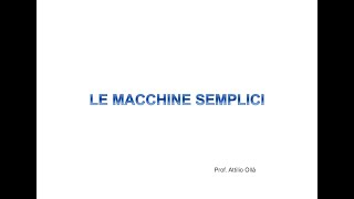 Le macchine semplici [upl. by Miuqaoj]