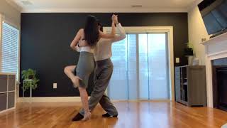 Argentine Tango Vocabulary Gancho Variations 2 from mirror position molinetes turbo and more [upl. by Eerrehc]