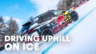 Mattias Ekström Drives Up Worlds Most Challenging Ski Slope [upl. by Strohbehn194]