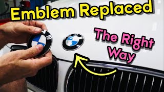 DIY BMW Hood Emblem Replacement EASY [upl. by Nylorac853]