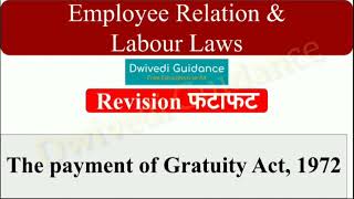 The Payment of Gratuity Act 1972 Gratuity Penalties Applicability Calculation of Gratuity laws [upl. by Lombard]