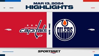 NHL Highlights  Capitals vs Oilers  March 13 2024 [upl. by Marentic618]