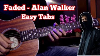 Faded  Alan Walker  Super Easy Guitar Tabs For Beginners [upl. by Valerian]