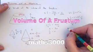 Frustums How To Work Out The Volume Of A Conical Frustum Sliced Off Cone [upl. by Eimas]