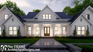 3000 Sq Ft Modern Farmhouse Plan 51830HZ with 4 Bedrooms  Walkthrough Tour [upl. by Sheehan]