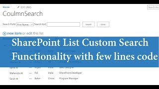 Create Custom Search Functionality For Your SharePoint List  SharePoint Online201620132010 [upl. by Narod271]