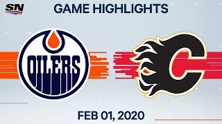 NHL Highlights  Edmonton Oilers vs Calgary Flames – Feb 1 2020 [upl. by Nylg]