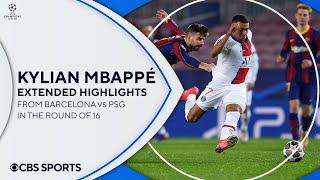 Kylian Mbappé Extended Highlights from Barcelona vs PSG  Round of 16  UCL on CBS Sports [upl. by Haduhey566]