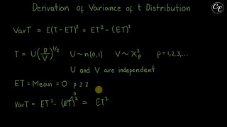 Students t Distribution Derivation of Variance in English [upl. by Zetrok809]