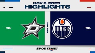 NHL Highlights  Stars vs Oilers  November 2 2023 [upl. by Yumuk]